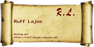 Ruff Lajos névjegykártya